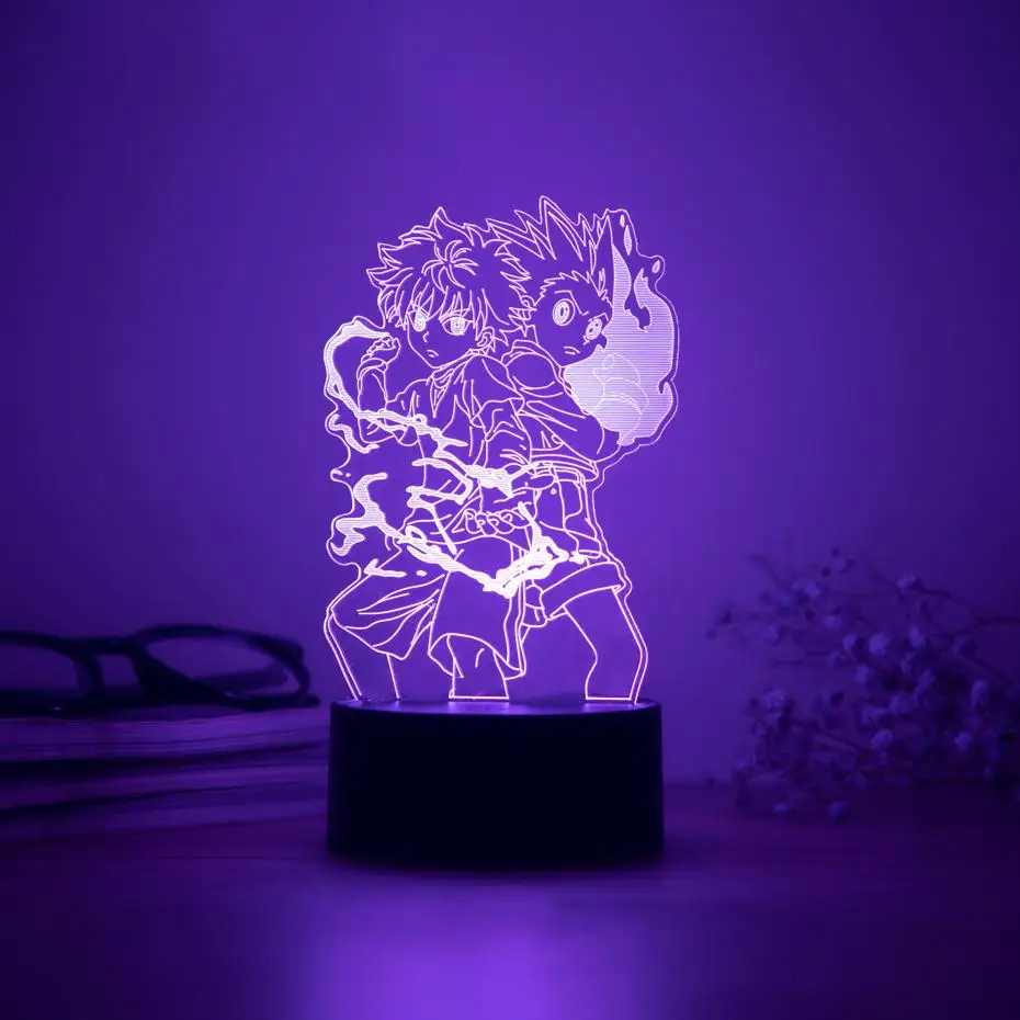 3d-ночник с фигуркой Gon and Killua ночсветильник в стиле аниме Hunter X декоративный