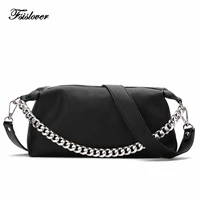 fashion pu leather baguette bag metal chain shoulder bags brand designer crossbody bags for women 2021 underarm bag women clutch