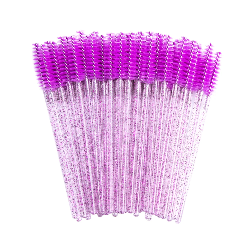 Crystal Purple Zwellbe Хорошее качество одноразовые 25 шт./упак. ресниц макияж кисти Мини палочки с кисточкой для туши для наращивания ресниц инструмент - Цвет: Crystal Purple