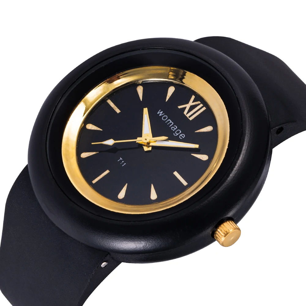 

Women’s Watches Big Dial Watches Rose Gold Silicone Watchband Sport Wristwatches Roman numerals Dress Female Clock reloj mujer