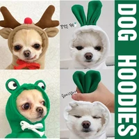 dog hoodie cute girl small dog clothes for pets pomeranian cat chihuahua york white radish frog elk winter dog clothes