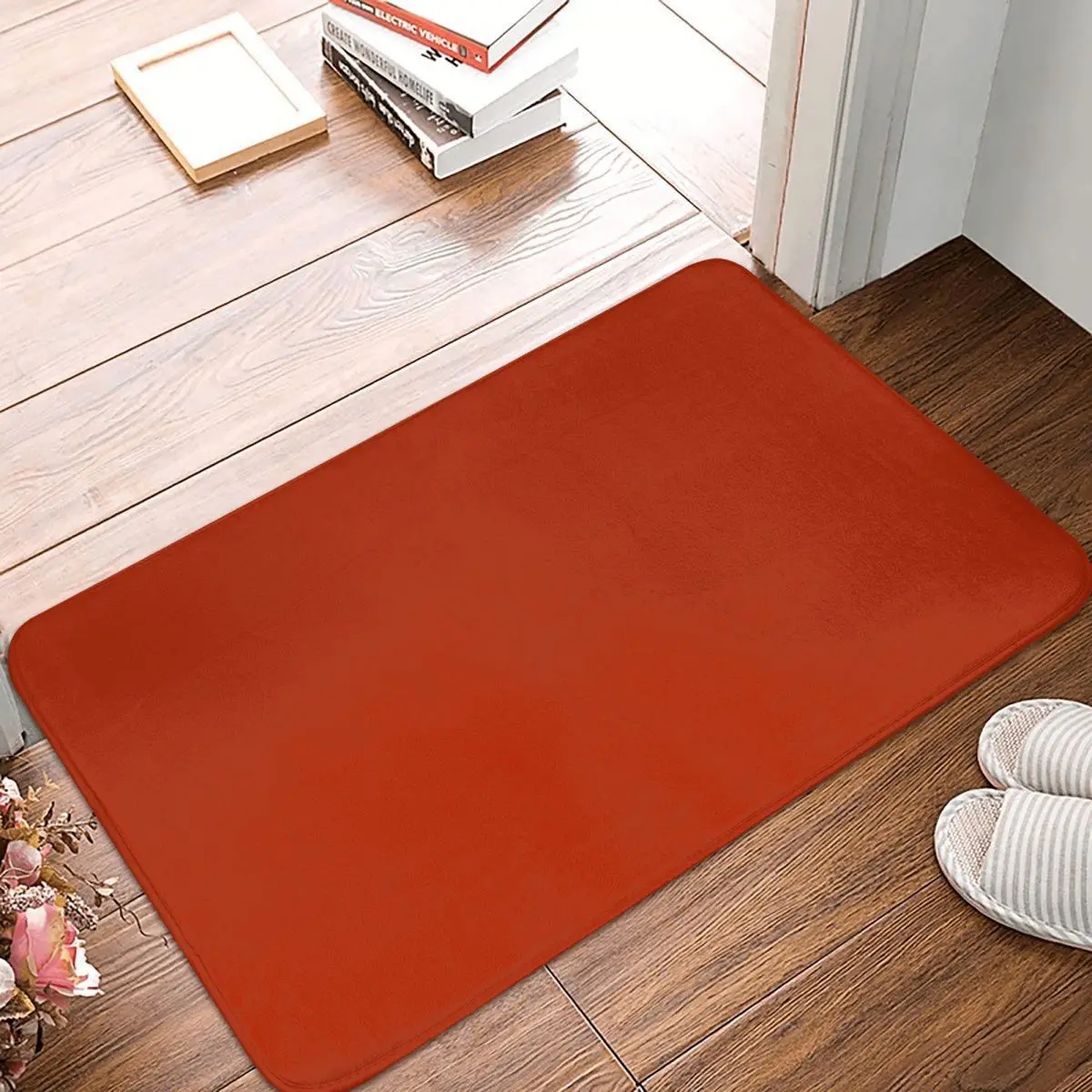 

Red Accent Shade Hue Doormat Carpet Mat Rug Polyester PVC Anti-slip Floor Decor Bath Bathroom Kitchen Living Room 40x60