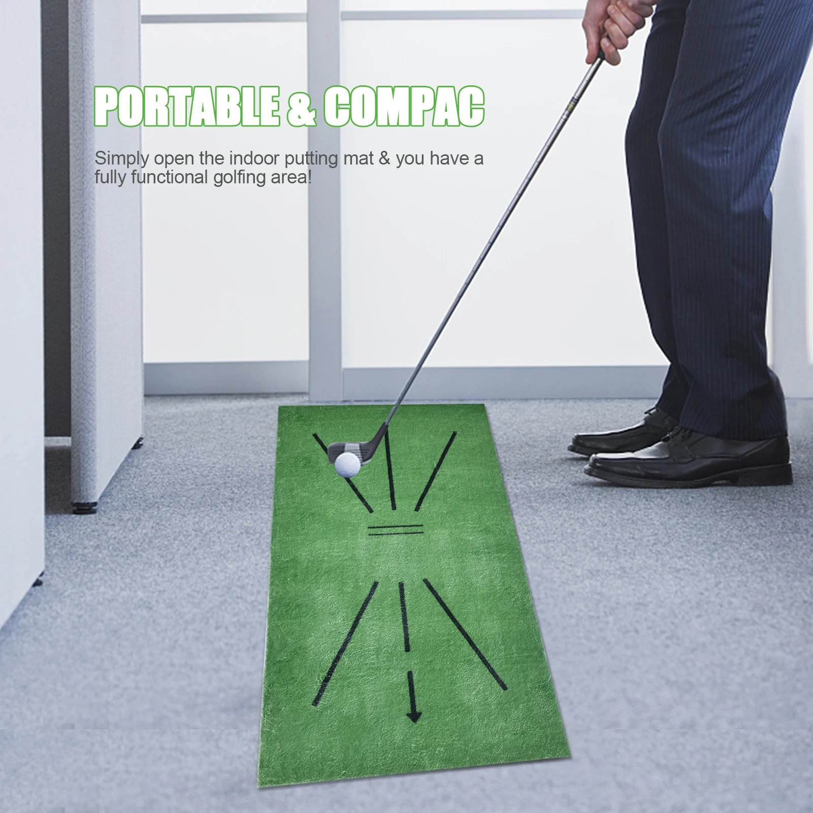 

Indoor and outdoor training golf batting carpet mini putter mat practice mat non-slip durable easy to clean practice golf mat