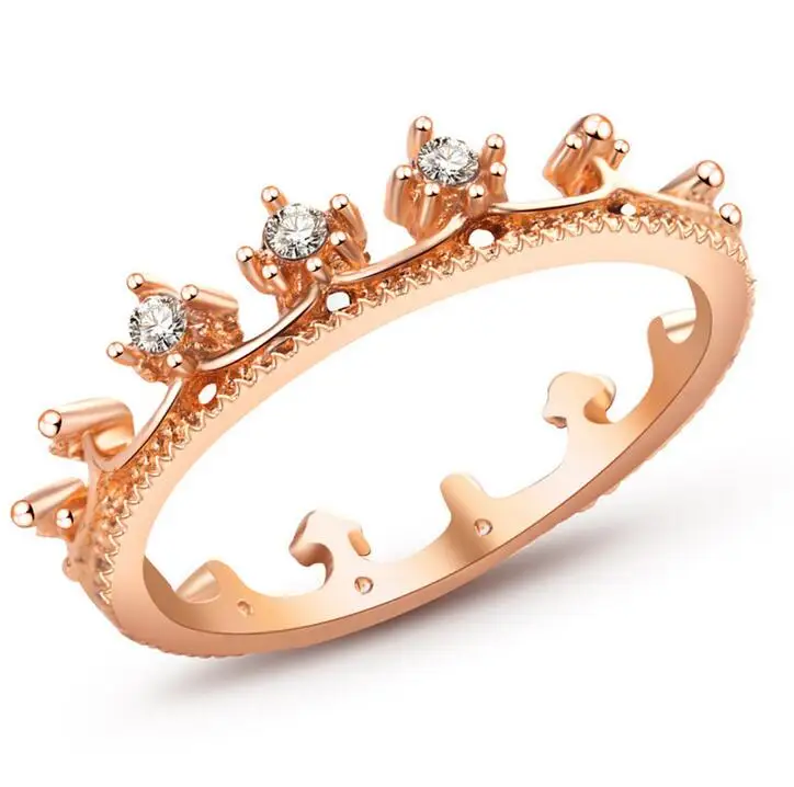 Подлинное кольцо в виде короны из белого золота с надписью My Princess queen