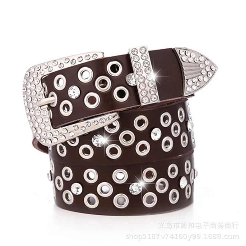 Модные ремни из натуральной кожи со стразами для женщин роскошный широкий ремень