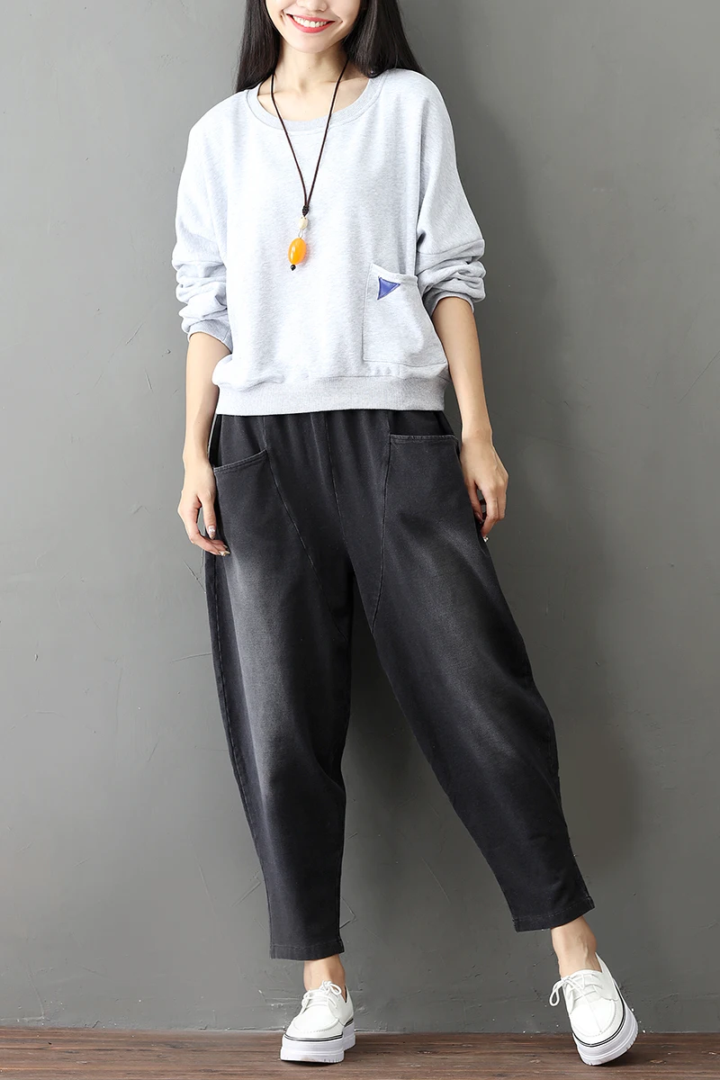 Брюки женские свободного покроя в стиле Харадзюку винтажные повседневные