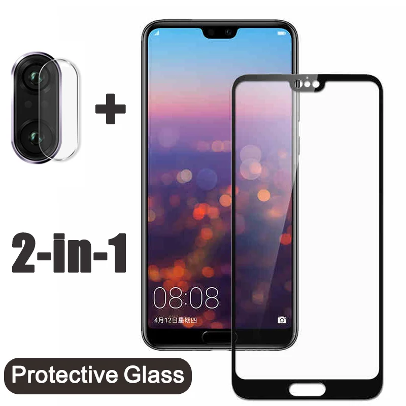 Защитное закаленное стекло 2 в 1 для Huawei P30 P20 Mate 20 lite honor 10 light pro p smart plus объектива