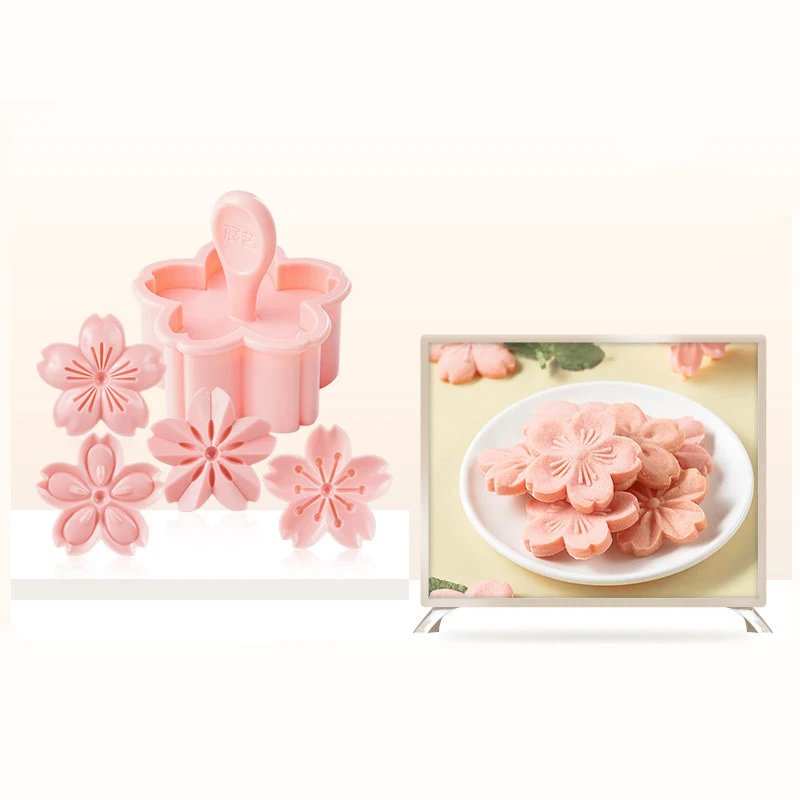 

5pcs/set Cherry Blossom Cookie Mold Flower Fondant Mould Wedding Cake Decorating Tools Chocolate Mold Sugarcraft Kitchen Tool