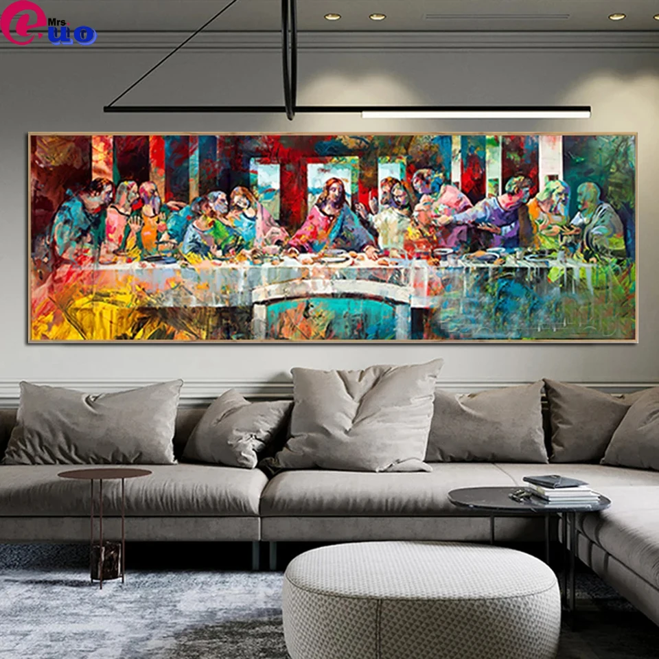

large Diamond Painting The Last Supper 5D DIY Diamond Embroidery Mosaic religion Picture Of Rhinestone full square round