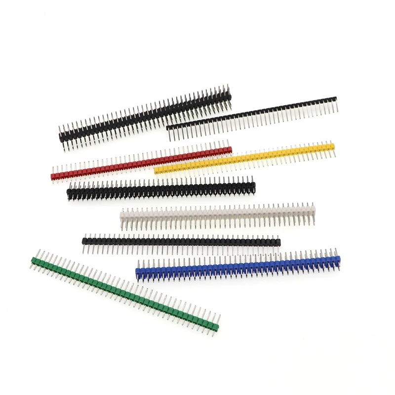 200 шт. Новый белый/желтый/красный/синий/зеленый/черный 1 x 40pin 2 54 мм Однорядный