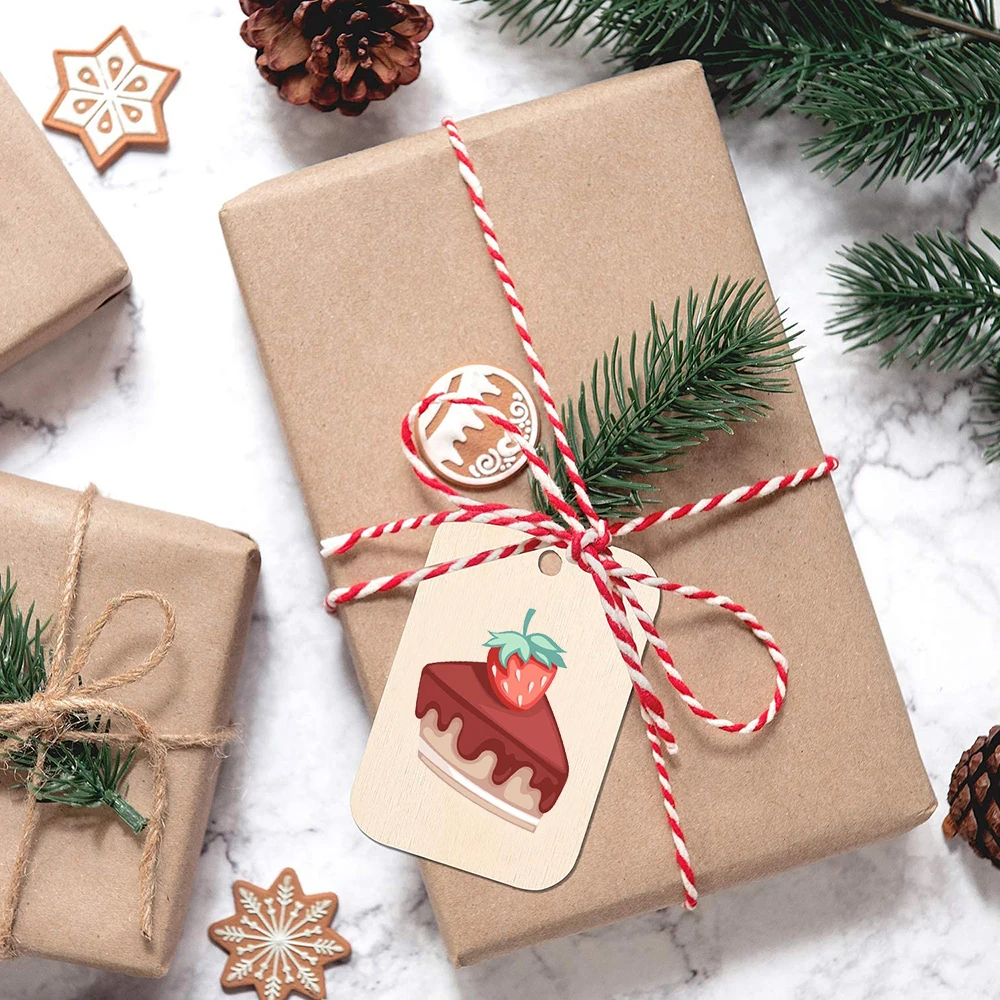 50 шт. с изображением деревянных игрушек теги Свадебный декор Xmas ремесел шпагат