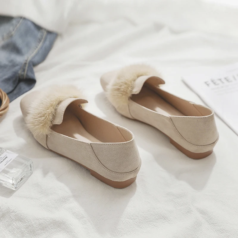 2019 г. Новые весенне-осенние тонкие туфли с квадратным носком нежные на плоской