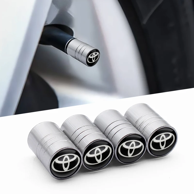 

4PCS Car Wheel Tire Valve Caps Dust Cover for Toyota Chr Prado Rav4 Yaris Hilux Prius Avensis Corolla Camry Exterior Accessories
