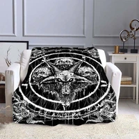 skull throw blanket satan plush blanket halloween decoration soft panther skull cozy blankets for sofa chair bed blankets