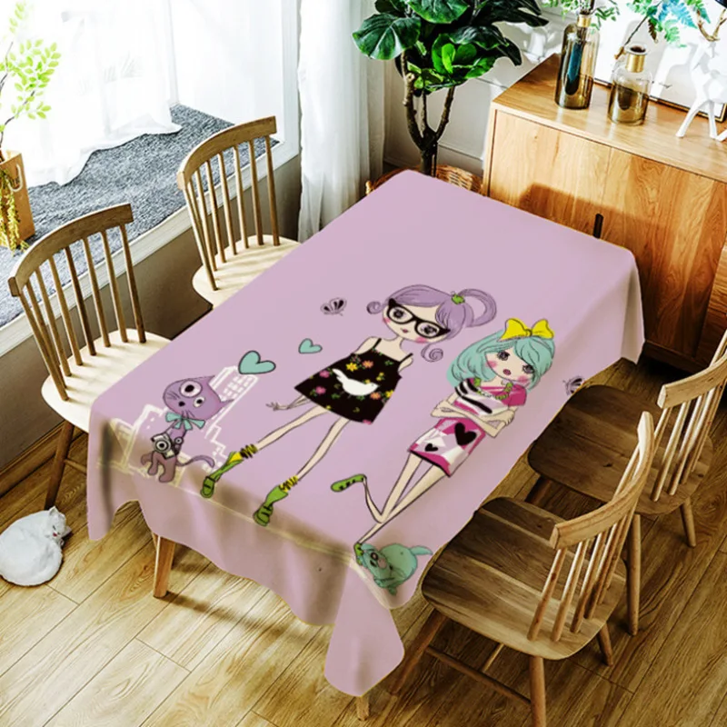 Art Paintings Tablecloth Waterproof Oilcloth Rectangular Decorative Table Cover Washable Tapetes Home Cloths Oilproof | Дом и сад