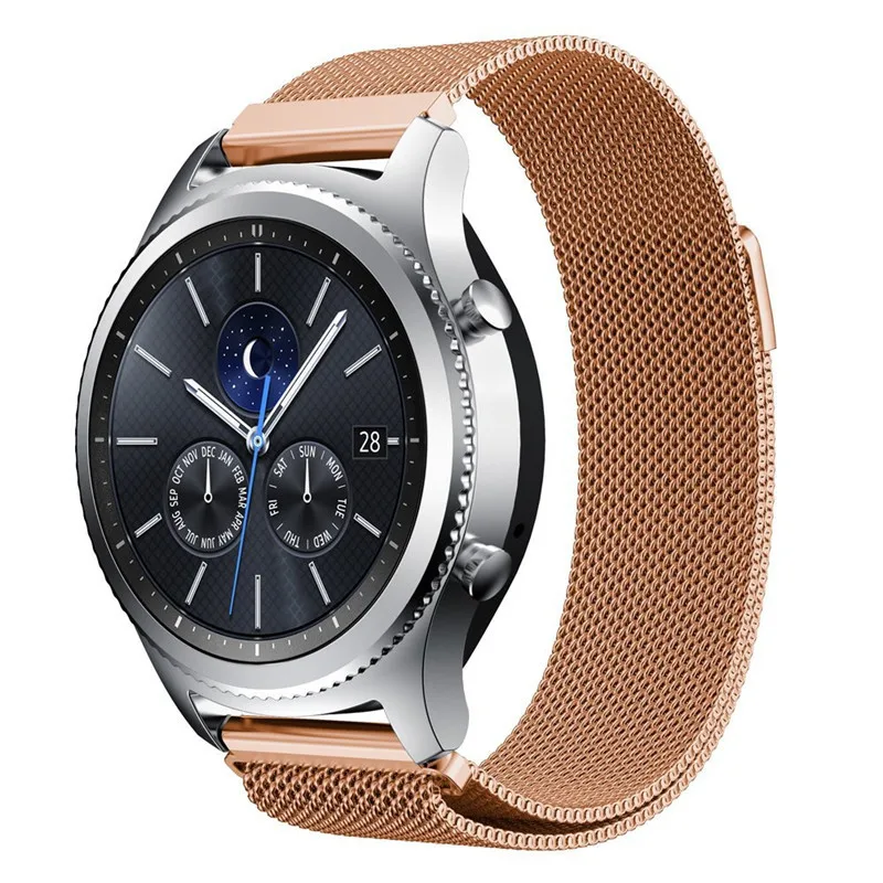 Миланская петля ремешок для часов samsung gear S3 Classic/S3 Frontier/galaxy watch 46 мм 42 мм Регулируемая нержавеющая сталь 22 мм 20 мм