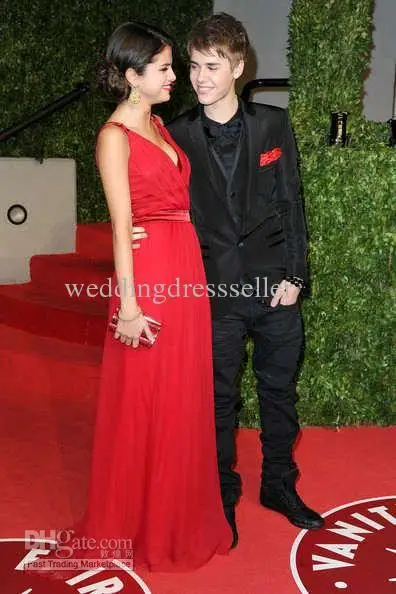 Горячая Бесплатная доставка vestidos formales длинное красное платье selena gomez на oscar