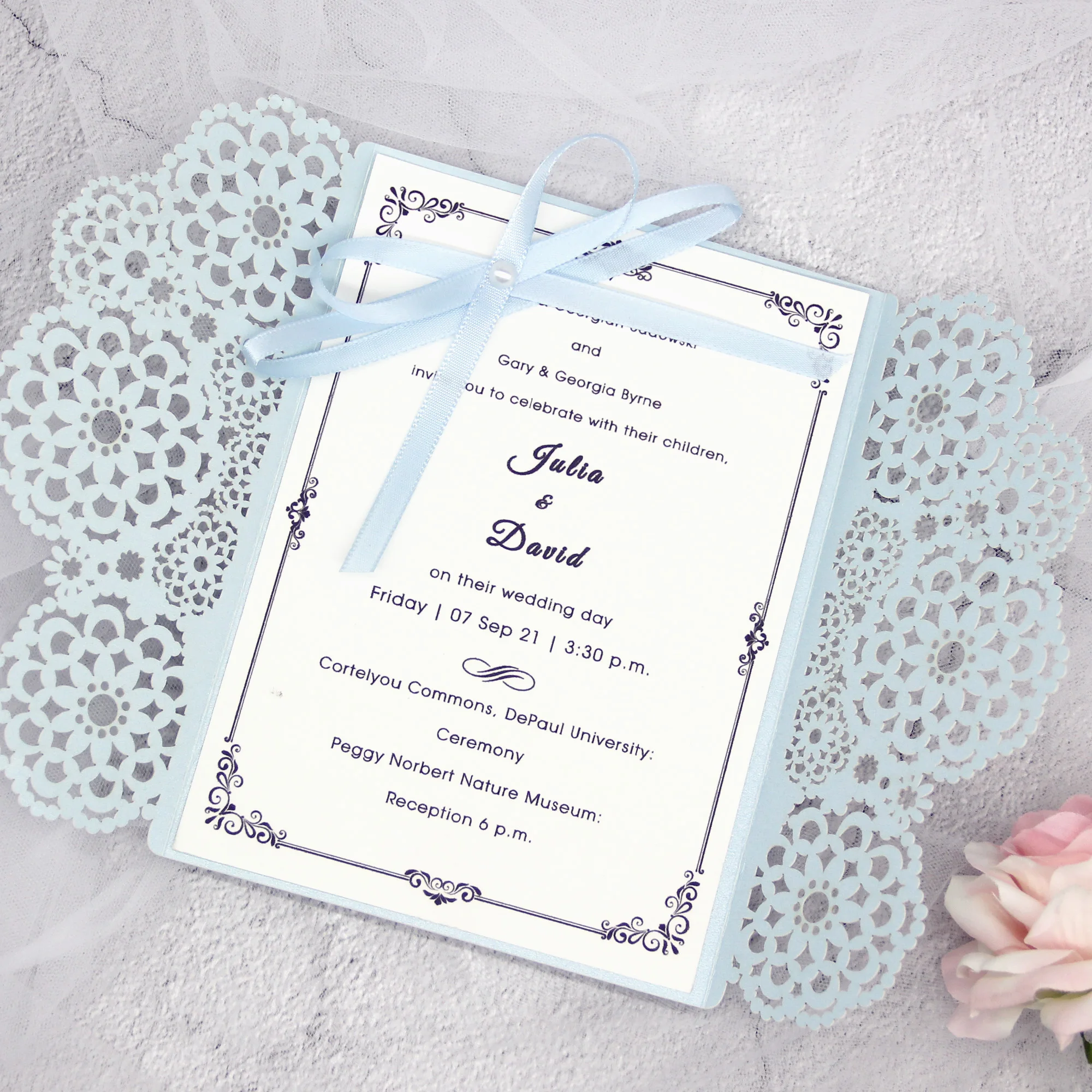 50 шт./лот LaserCut свадебные пригласительные открытки приглашения на день рождения