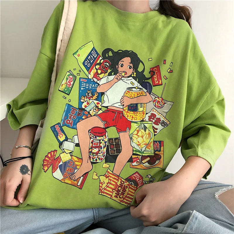 

2021 New Korean Style Mid-length Loose Western Style Blouse All-match Short-sleeved T-shirt Female Ins Top Trend