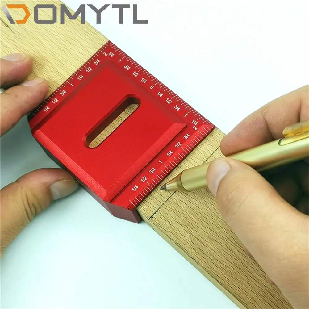 

Aluminum Alloy 45°/90° Square Ruler Scribe Wooden Square Ruler Measuring Tool Scribing Ruler Woodworking Auxiliary Scribing Tool