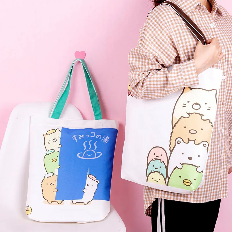Новая аниме Sumikko Gurashi уголок био холст сумка для хранения женщин мультфильм милый