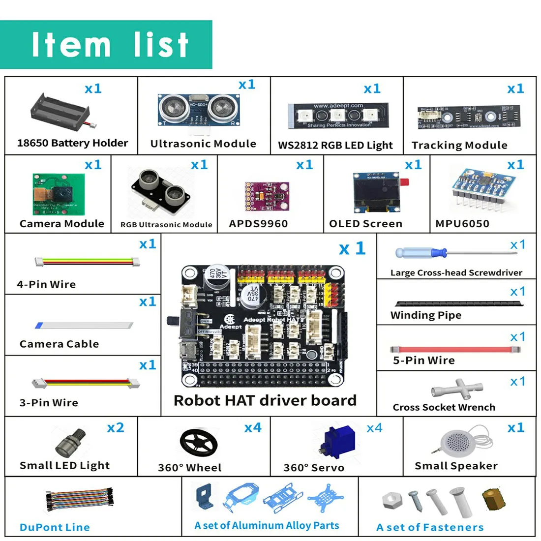 

Aluminum Alloy Four-wheel Robot Car for Raspberry Pi4/3 Model B+/B OpenCV Target Tracking Real-Time Video Transmission(No Board)