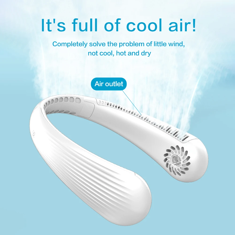 

Mini Neck Fan Portable USB Rechargeable Bladeless Hanging Fans Air Cooler Wearable Neckband Fans Home Outdoor Silent Radiator