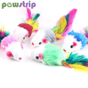 12 шт.пакет Мягкая флисовая искусственная кожа кроличий мех игрушки для кошек со звуком погремушка смешной котенок Интерактивная тренировочная игрушка