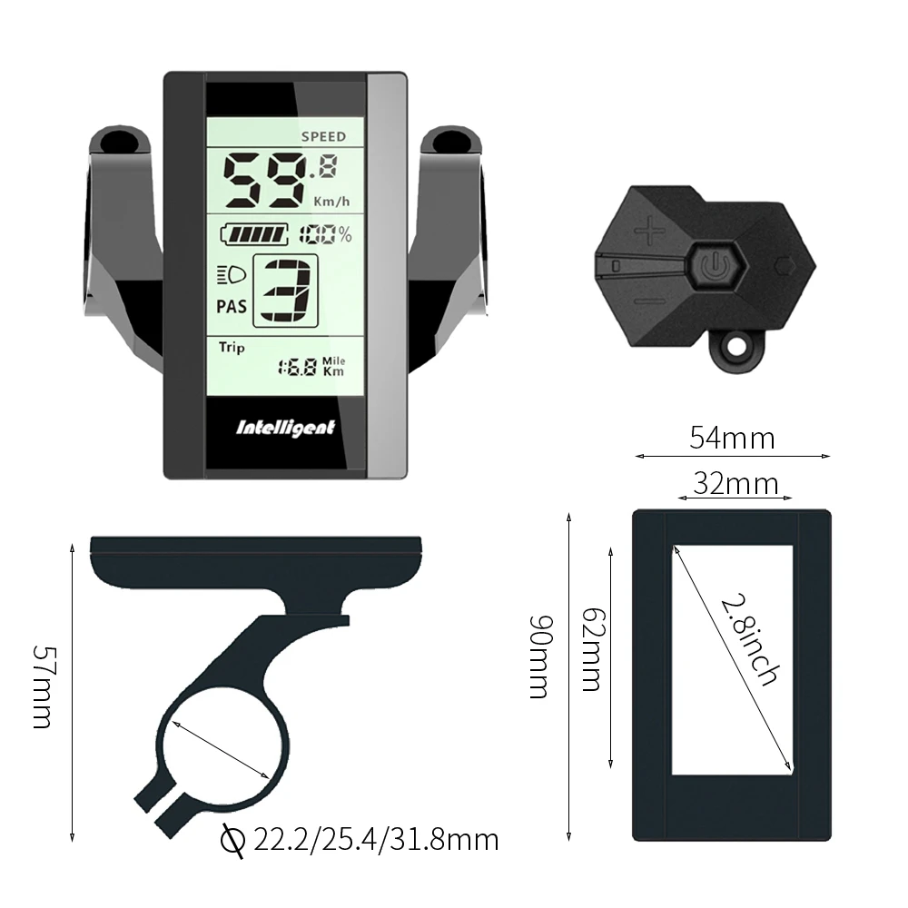 ЖК-дисплей 800S для электровелосипеда Bafang BBS01 BBS02 BBSHD мотор среднего привода 24 в 36 В 48