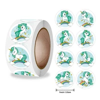 500pcsroll reward unicorn dinosaur stickers stationery scrapbook sticker wedding birthday christmas party gift bag decortion