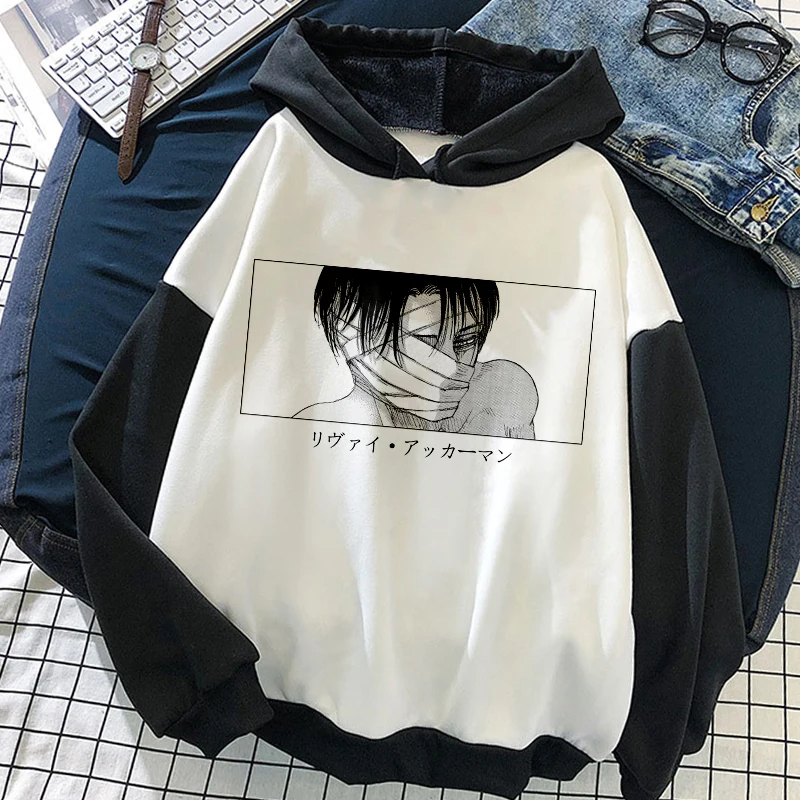 

Winter Levi Japanese Anime Attack On Titan Hoodied Long Sleeve Oversized Sweatshirt Hoodie Women Shingeki No Kyojin Sport Hoody