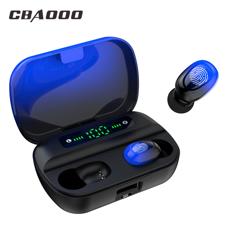 Наушники вкладыши TWS Bluetooth V5.0 стереонаушники с басами двухсторонние Беспроводные