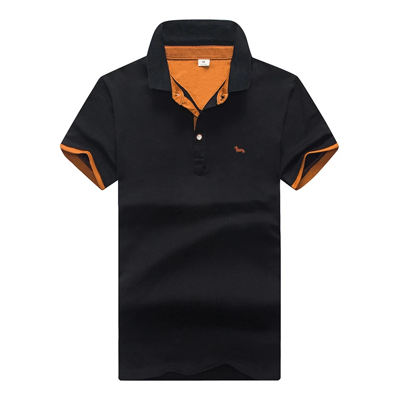 Мужская приталенная рубашка-поло Повседневная дышащая с вышивкой лето 2019 |