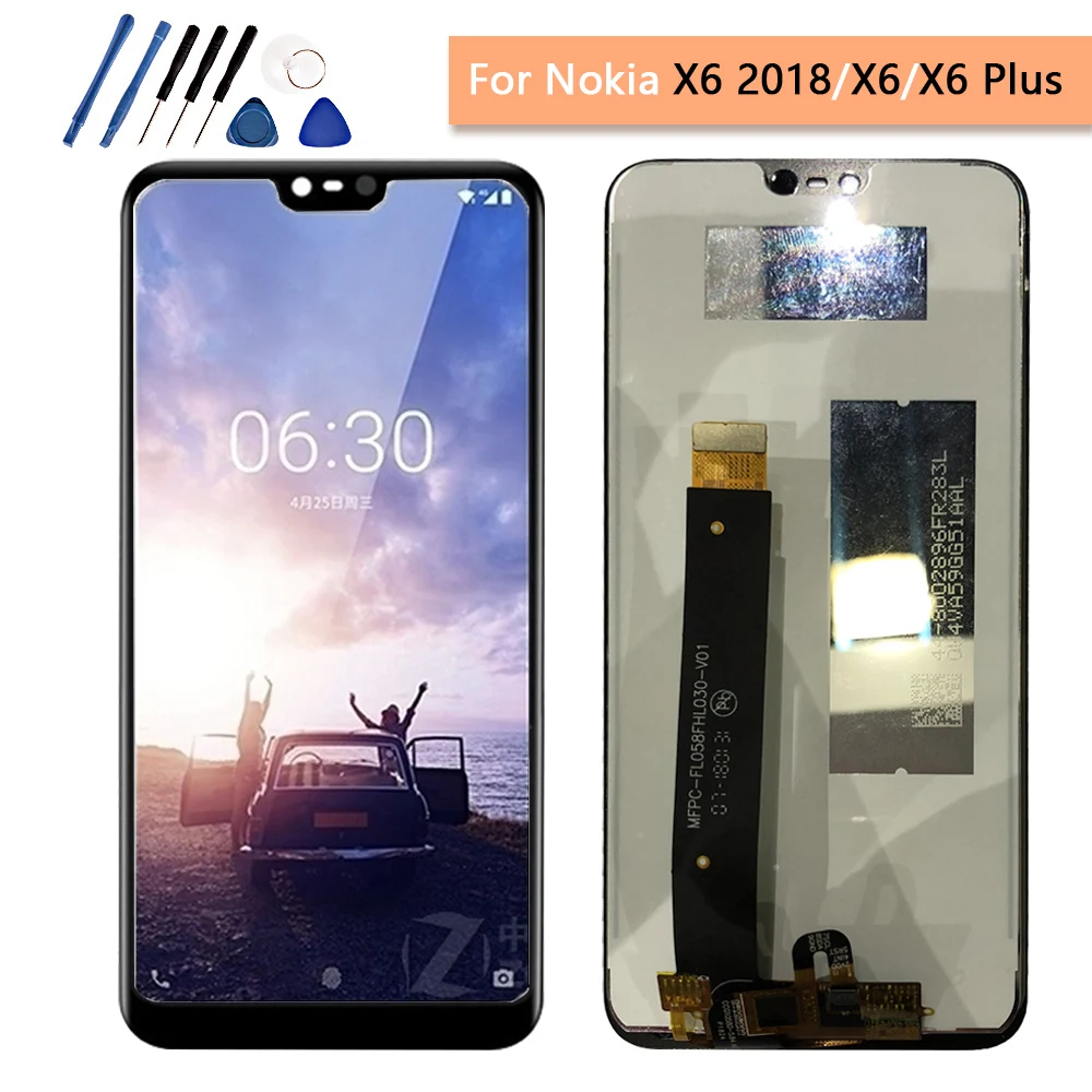 100% протестированный для Nokia X6 2018 6 1 плюс ЖК дисплей + кодирующий преобразователь