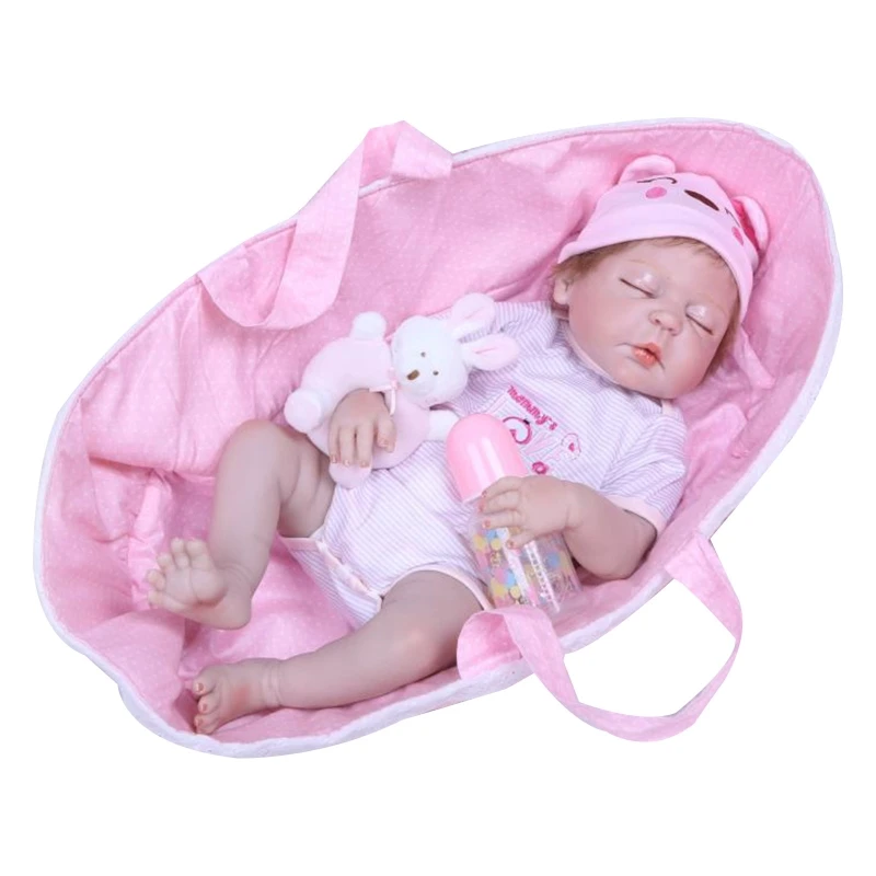 

22 inch 56cm Lovely Reborn Baby Girl Dolls Toddler Realistic Silicone Doll Toy 97BC