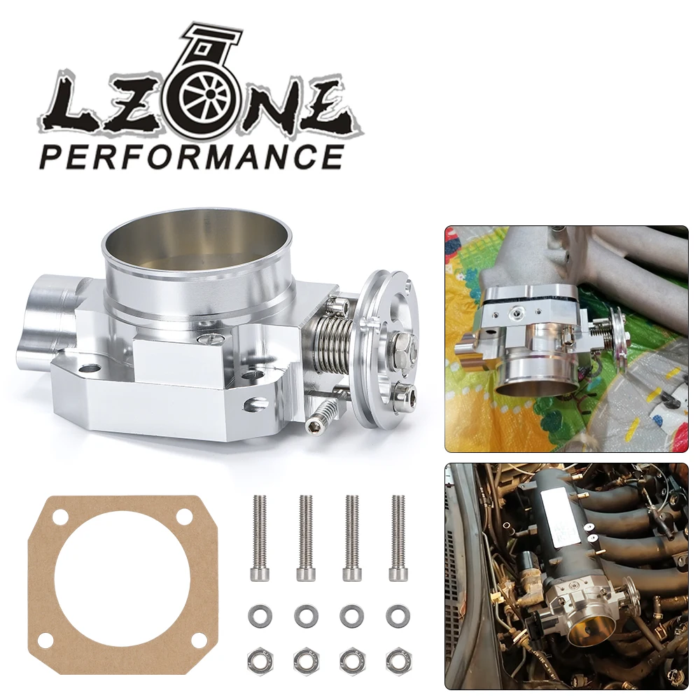 Впускной коллектор LZONE алюминиевый серебристый корпус 70 мм дроссельной заслонки