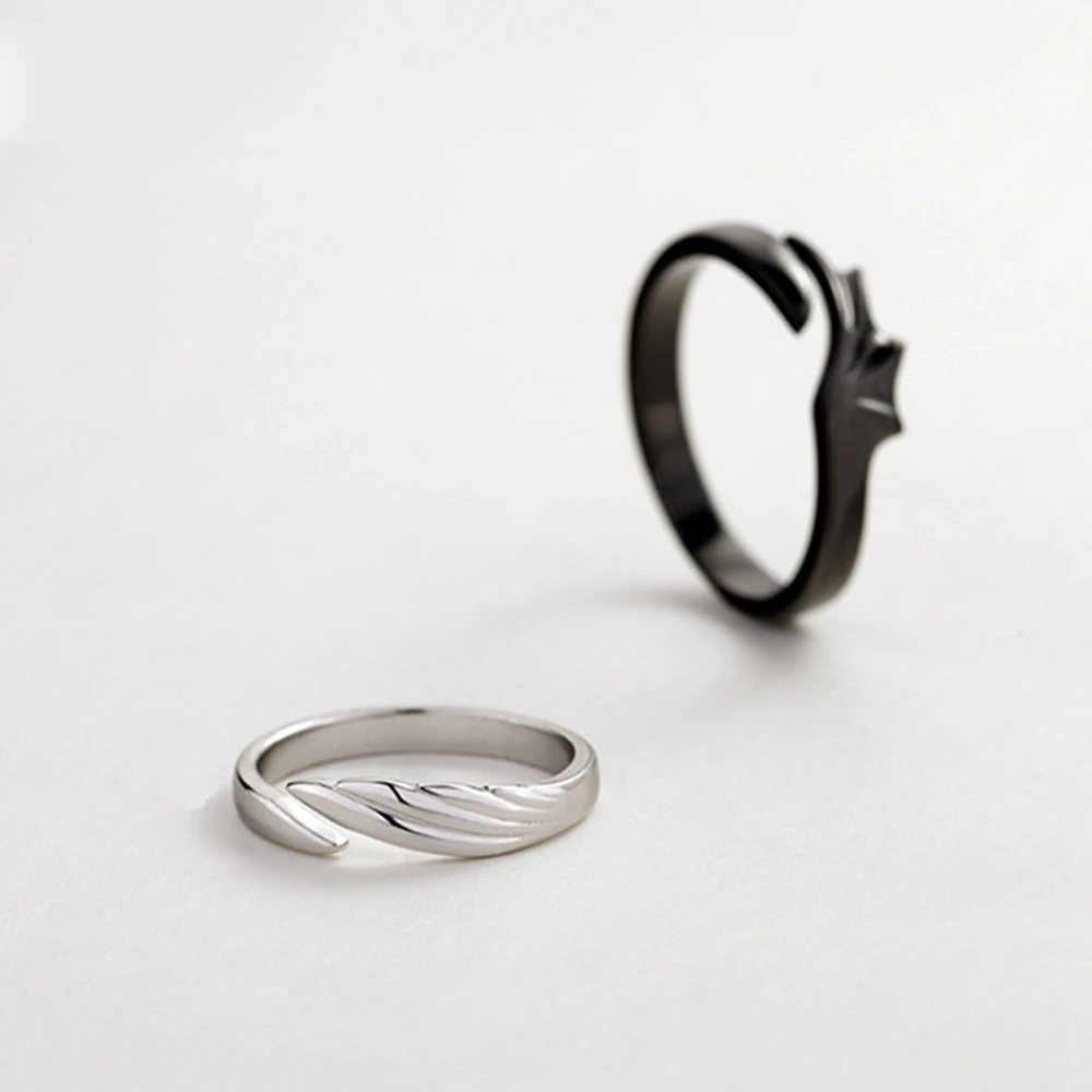 925 пробы Регулируемые кольца Ангел Дьявол для пары оригинальные Романтические