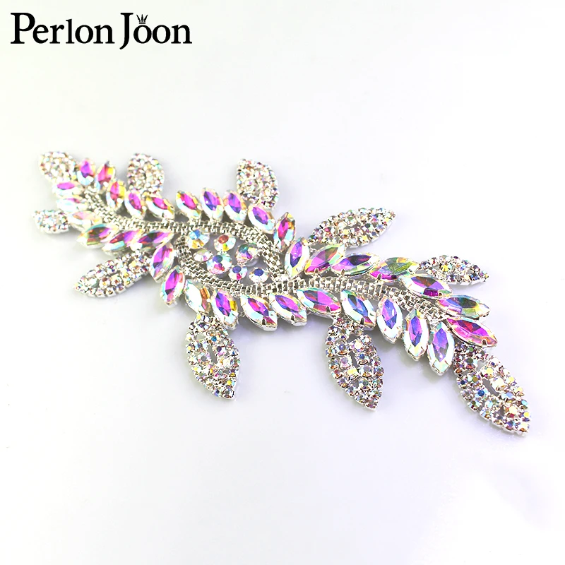 1 шт. AB цветной кристалл лист Длинный Патч Стразы стеклянный сварочный цветок