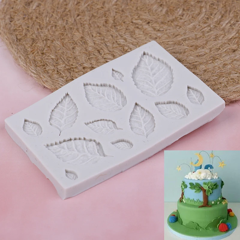 

New arrival Rose leaves silicone soap mold kitchen accessories cake mold Gumpaste Candy cookies tools Fondant Cake Decoration