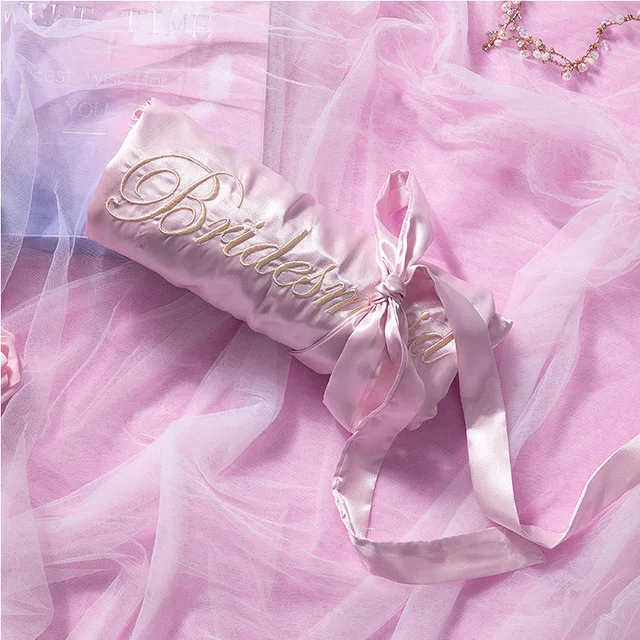 pink Bridesmaid B Халат для невесты, подружки невесты, Атласный халат, Элегантная пижама, сексуальный женский халат из вискозы, халат, кимоно, Шелковый банный халат, для сна, для отдыха - Цвет: pink Bridesmaid B