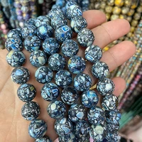 1012mm natural stone blue sea sediment turquoises imperial jaspers round loose bead jewelry making diy bracelets 15strand