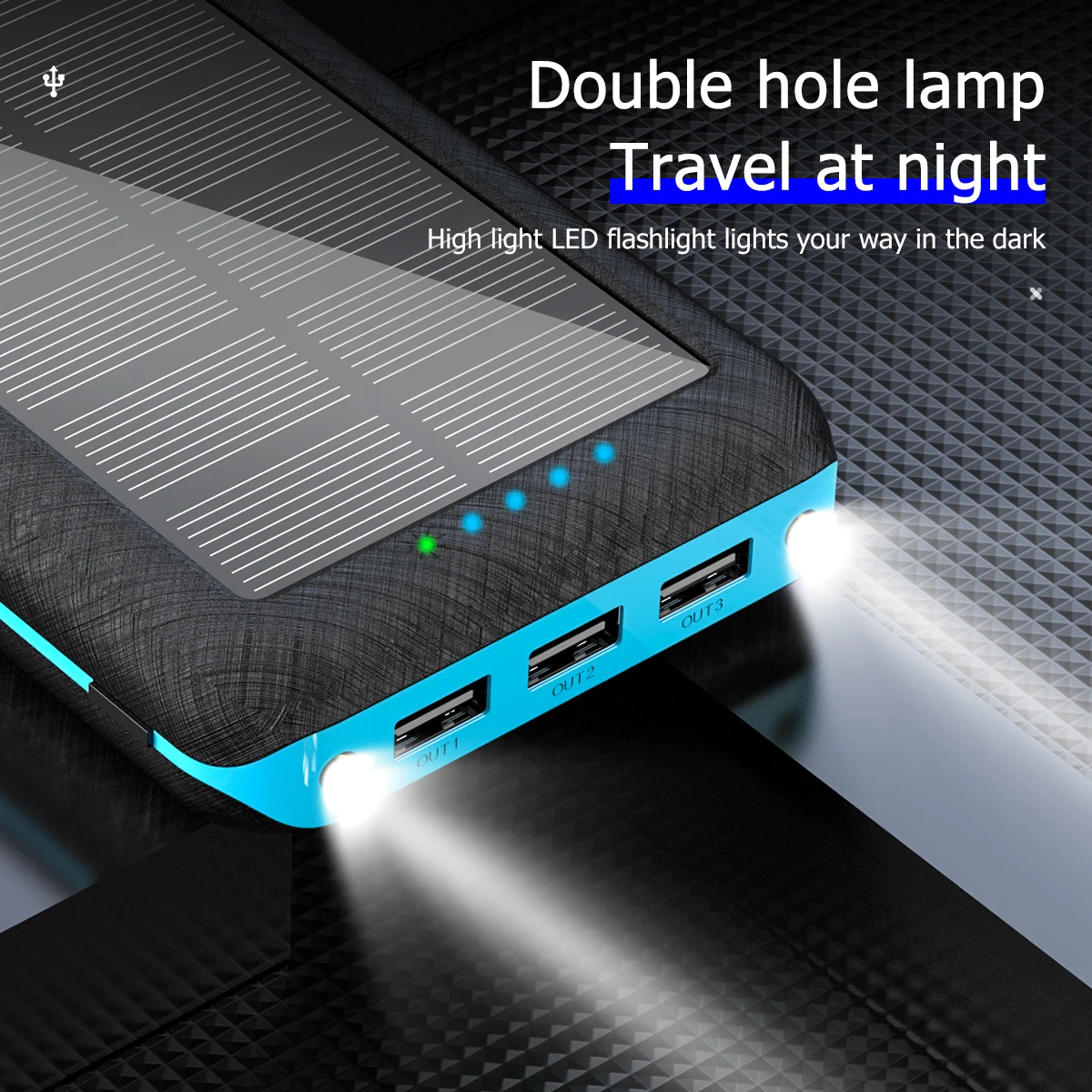 

20000mAh Qi Wireless Solar Power Bank for Xiaomi Samsung Iphone Portable Charger 3USB Phone Charger Outdoor Travel PowerBank
