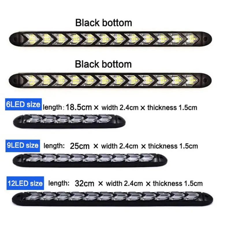 

Дневные ходовые огни Ночного рыцаря, 2 шт., светодиодные полосы, 6 светодиодов, 9 светодиодов, 12 светодиодов