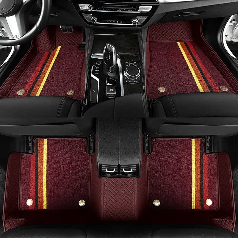 

Custom car floor mats for Maserati GranTurismo Ghibli Levante quattroporte Double foot mats