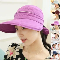 transformable solid color topless sun hat visor sun proof suitable for girls tennis golfing cycling