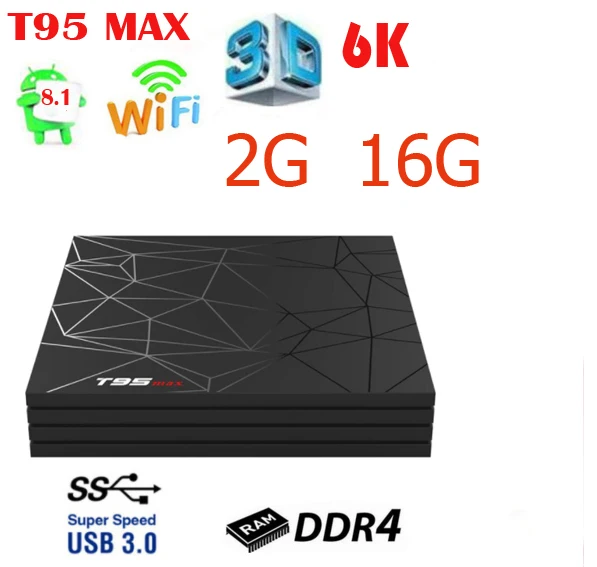 T95 max 20pcs 4G/32G 4G/64G Smart Android 8.1 TV BOX 2.4G WiFi USB3.0 HDR+ Media player | Электроника