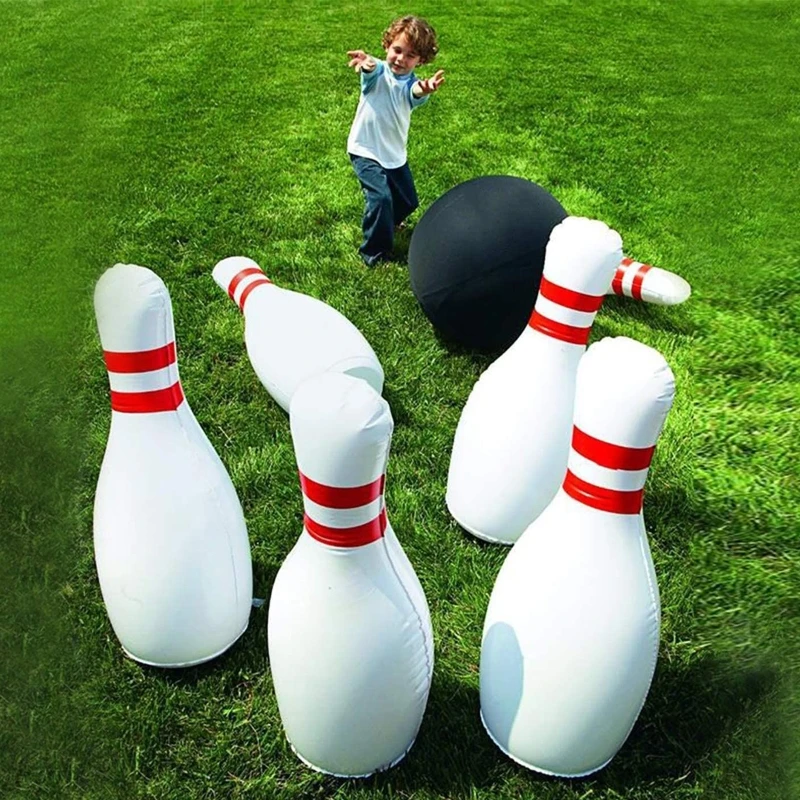 

Novelty Place Giant Inflatable Bowling Set for Kids Outdoor Lawn Yard Game Ball GXMB