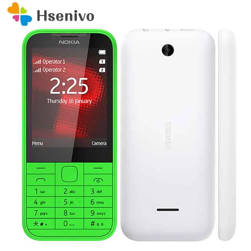 nokia 225 refurbished original unlocked dual sim cellphone 2 8 inches 2mp camera 2g gsm fm mp3 cheap mobile phone free global shipping