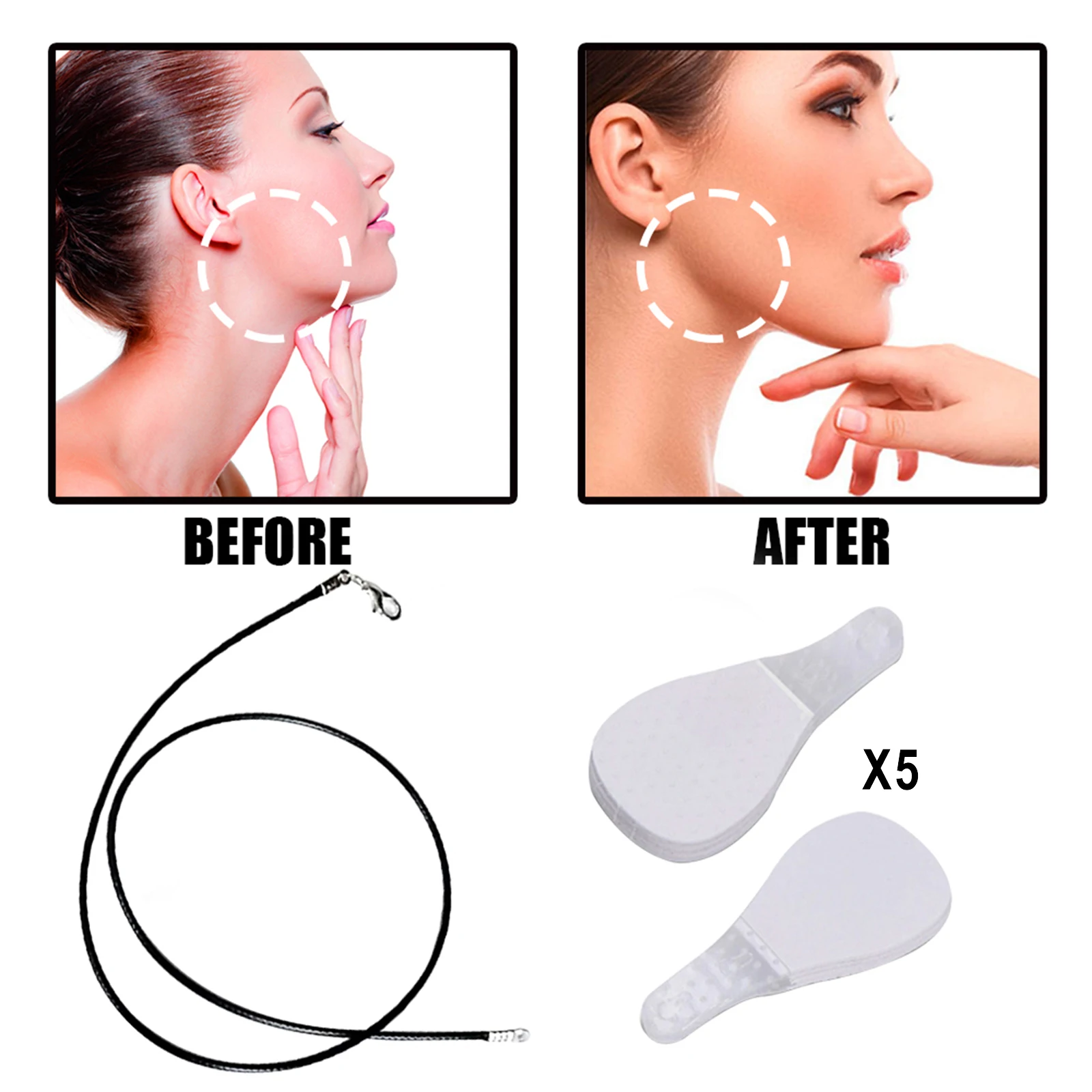 

10 Pieces Face And Neck Lifting Patch Stickers Invisible V-Shape Set for Woman