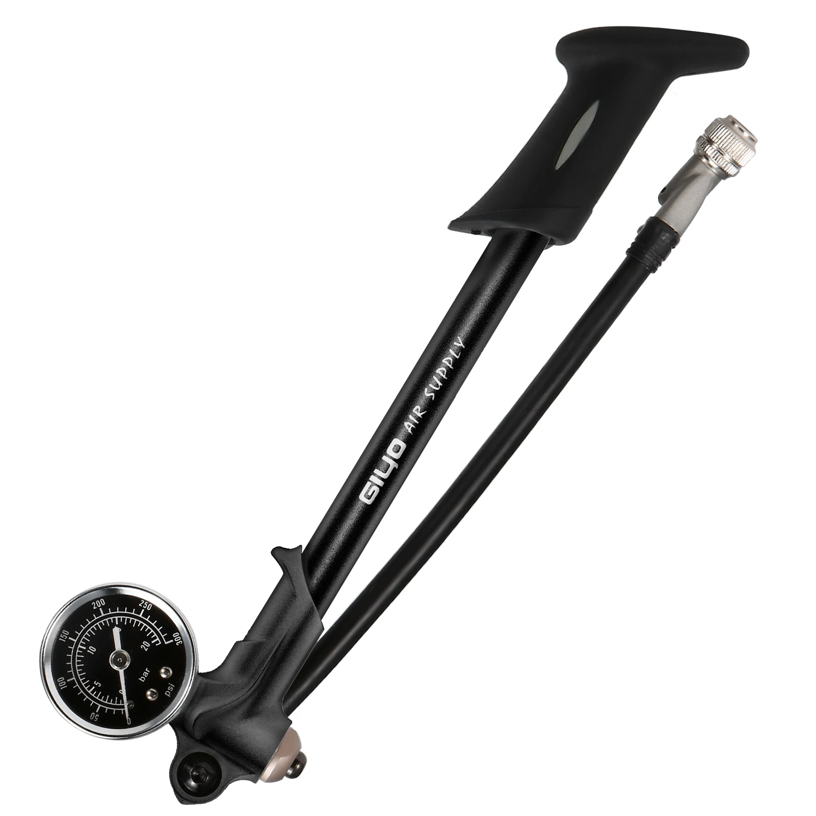 

300PSI Front Fork and Front Suspension Pump With Gauge High Pressure Shock Pump with Lever Lock Schrader Bicycle Air Shock Pump